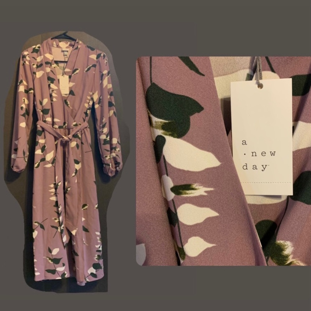 NWT a new day MIDI Faux Wrap Dress